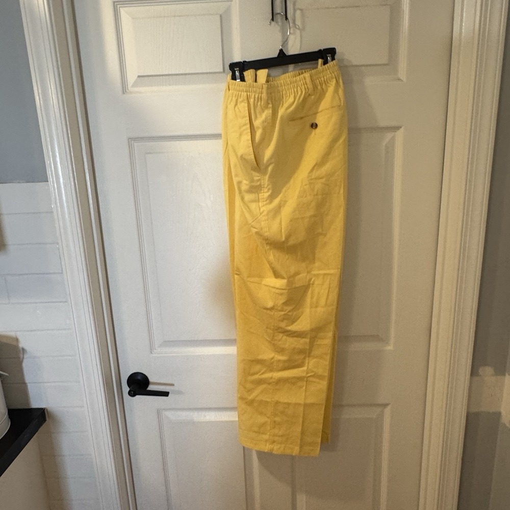 Haband Casual Joe Elastic Waist Yellow Twill Men's Size  40 S Golf Slacks